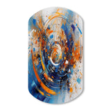 Blue And Orange Space - Asymmetric Metal Wall Art