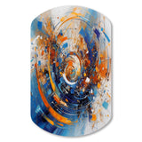 Blue And Orange Space - Asymmetric Metal Wall Art