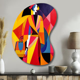 Female Art Deco Portrait I - Asymmetric Metal Wall Art