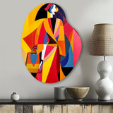 Female Art Deco Portrait I - Asymmetric Metal Wall Art