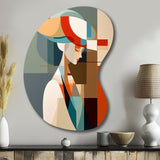 Female Art Deco Portrait IV - Asymmetric Metal Wall Art