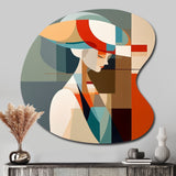 Female Art Deco Portrait IV - Asymmetric Metal Wall Art