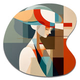 Female Art Deco Portrait IV - Asymmetric Metal Wall Art