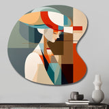 Female Art Deco Portrait IV - Asymmetric Metal Wall Art