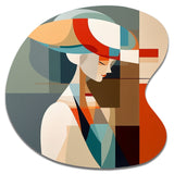 Female Art Deco Portrait IV - Asymmetric Metal Wall Art