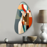 Female Art Deco Portrait IV - Asymmetric Metal Wall Art