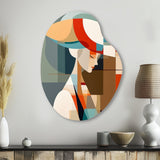 Female Art Deco Portrait IV - Asymmetric Metal Wall Art