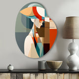 Female Art Deco Portrait IV - Asymmetric Metal Wall Art