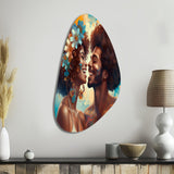 Beautiful Black Couple In Love I - Asymmetric Metal Wall Art