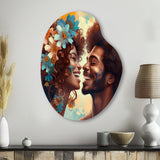 Beautiful Black Couple In Love I - Asymmetric Metal Wall Art