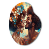 Beautiful Black Couple In Love I - Asymmetric Metal Wall Art