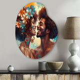 Beautiful Black Couple In Love I - Asymmetric Metal Wall Art