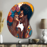 Beautiful Black Couple In Love II - Asymmetric Metal Wall Art