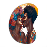 Beautiful Black Couple In Love II - Asymmetric Metal Wall Art