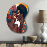 Beautiful Black Couple In Love II - Asymmetric Metal Wall Art