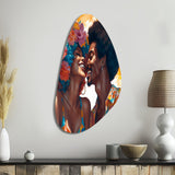 Beautiful Black Couple In Love II - Asymmetric Metal Wall Art