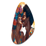 Beautiful Black Couple In Love II - Asymmetric Metal Wall Art