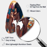 Beautiful Black Couple In Love II - Asymmetric Metal Wall Art