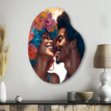 Beautiful Black Couple In Love II - Asymmetric Metal Wall Art