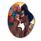 Beautiful Black Couple In Love II - Asymmetric Metal Wall Art