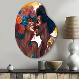 Beautiful Black Couple In Love II - Asymmetric Metal Wall Art