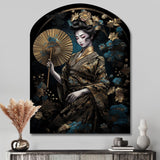 Elegant Japanese Woman IV - Asymmetric Metal Wall Art