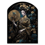 Elegant Japanese Woman IV - Asymmetric Metal Wall Art