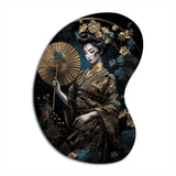 Elegant Japanese Woman IV - Asymmetric Metal Wall Art