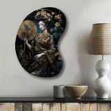 Elegant Japanese Woman IV - Asymmetric Metal Wall Art