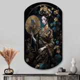 Elegant Japanese Woman IV - Asymmetric Metal Wall Art