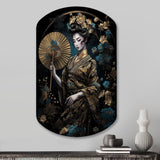 Elegant Japanese Woman IV - Asymmetric Metal Wall Art