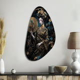 Elegant Japanese Woman IV - Asymmetric Metal Wall Art