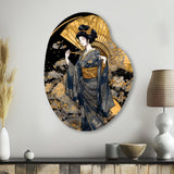 Elegant Japanese Woman VI - Asymmetric Metal Wall Art