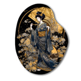 Elegant Japanese Woman VI - Asymmetric Metal Wall Art