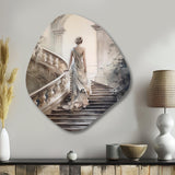 Stunning Girl By The Stairs II - Asymmetric Metal Wall Art