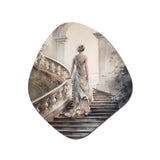 Stunning Girl By The Stairs II - Asymmetric Metal Wall Art