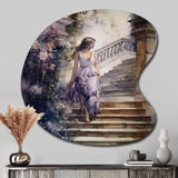 Stunning Girl By The Stairs IV - Asymmetric Metal Wall Art