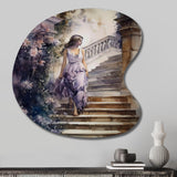 Stunning Girl By The Stairs IV - Asymmetric Metal Wall Art