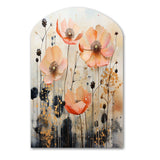 Peach Blossoming Abstractions I - Asymmetric Metal Wall Art