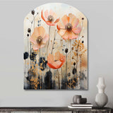 Peach Blossoming Abstractions I - Asymmetric Metal Wall Art