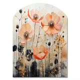 Peach Blossoming Abstractions I - Asymmetric Metal Wall Art