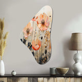 Peach Blossoming Abstractions I - Asymmetric Metal Wall Art