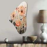 Peach Blossoming Abstractions I - Asymmetric Metal Wall Art