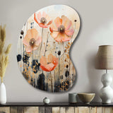 Peach Blossoming Abstractions I - Asymmetric Metal Wall Art