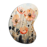 Peach Blossoming Abstractions I - Asymmetric Metal Wall Art