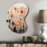 Peach Blossoming Abstractions I - Asymmetric Metal Wall Art