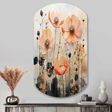 Peach Blossoming Abstractions I - Asymmetric Metal Wall Art