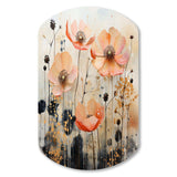 Peach Blossoming Abstractions I - Asymmetric Metal Wall Art