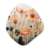 Peach Blossoming Abstractions I - Asymmetric Metal Wall Art