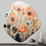 Peach Blossoming Abstractions I - Asymmetric Metal Wall Art